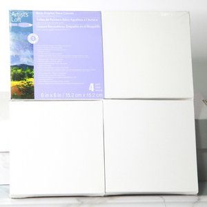 Artist's Loft Sealed 1.5" - 4 Wrapped Canvas Boards 6" x 6" - for Oils & Acrylic